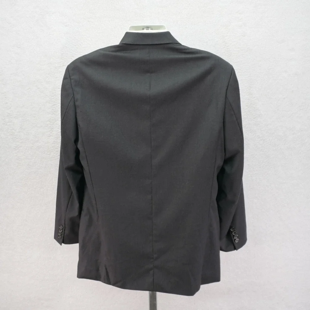 Boss Hugo Boss Super 100s Wool Gray Striped‎ 3 Button Blazer / Suit Jacket 40R